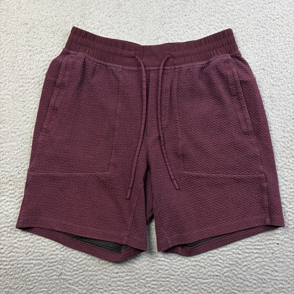 Lululemon T.H.E. Shorts Mens Medium 7" Unlined Burgundy Training Running Gym